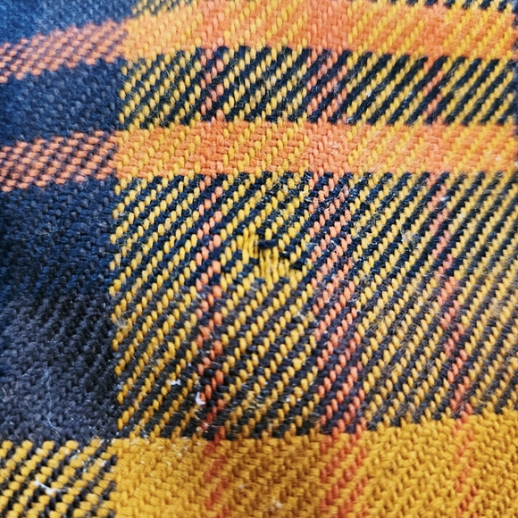 Vintage Henri Bendel 1970's Orange Tartan Plaid 100% Wool Mini Pencil Skirt 12 - Picture 7 of 10